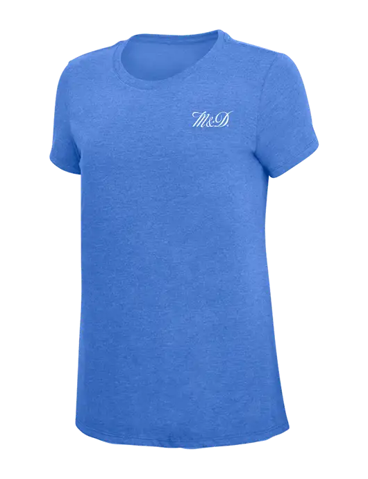 Womens Simply Soft Royal Frost 4.5oz  Poly/Combed Ring Spun Cotton T-Shirt w/M&D Logo