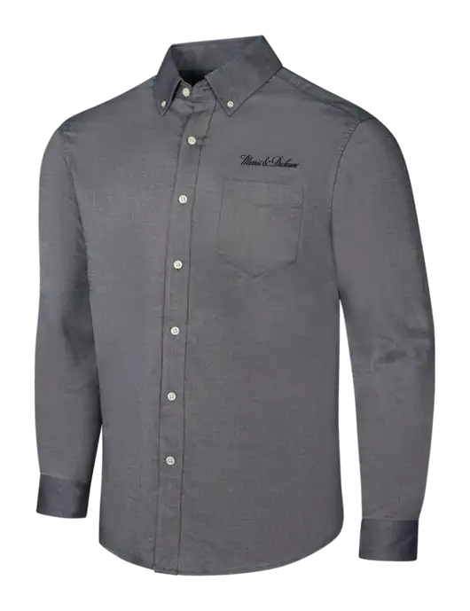 Dark Grey SuperPro Oxford Shirt w/Morris & Dickson Logo
