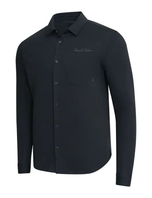 OGIO Black Extend Long Sleeve Button Up Shirt w/Morris & Dickson Logo
