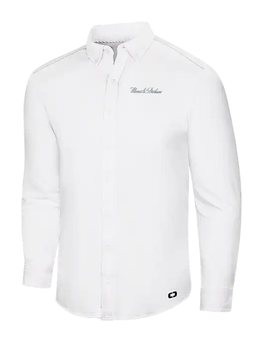 OGIO Bright White Modern Code Stretch Button-Up Shirt w/Morris & Dickson Logo