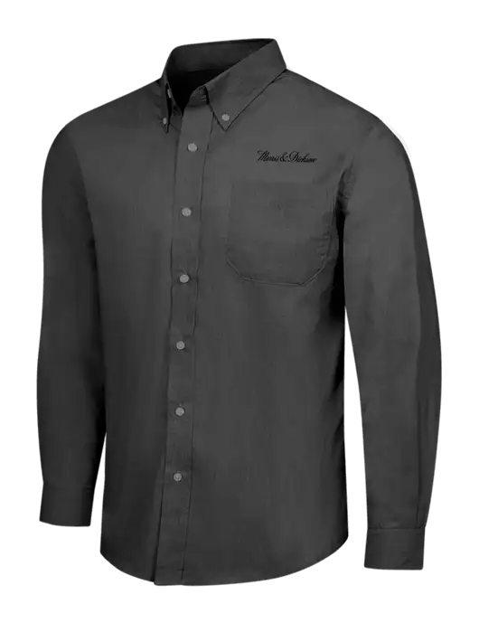 Soft Black Crosshatch Easy Care Shirt w/Morris & Dickson Logo