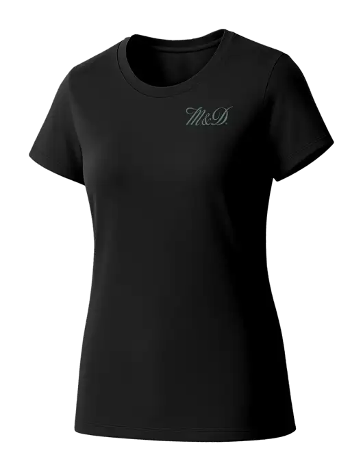 Womens Seriously Soft Black T-Shirt w/M&D Logo