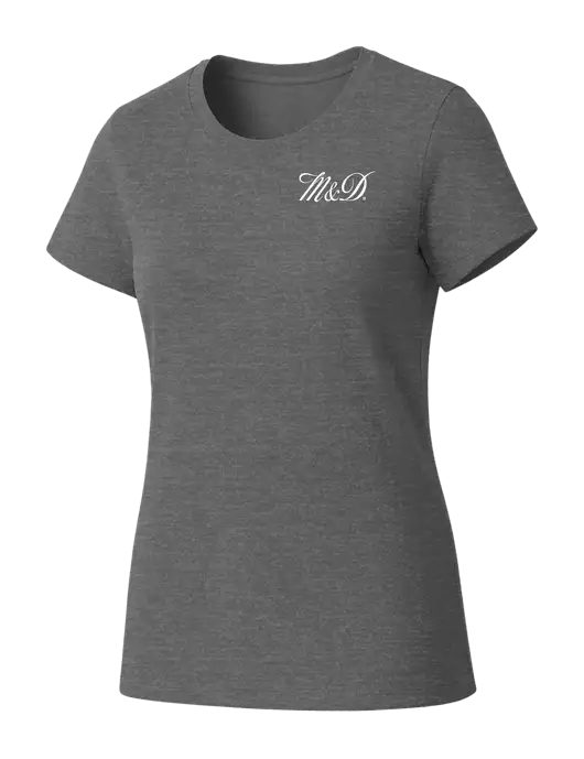 Womens Seriously Soft Grey Frost T-Shirt w/M&D Logo