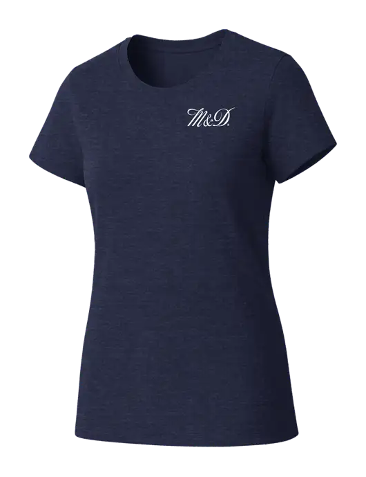 Womens Seriously Soft Heathered Navy T-Shirt w/M&D Logo
