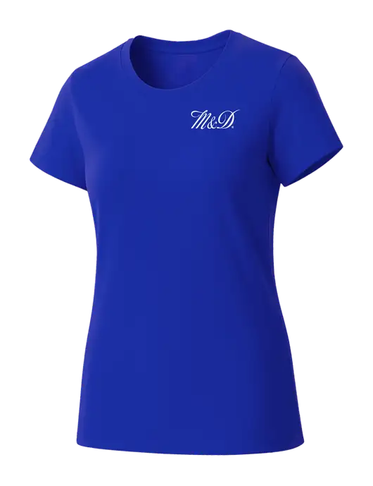 Womens Seriously Soft Royal T-Shirt w/M&D Logo