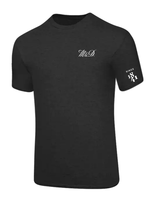 Core Blend Dark Heather Grey T-Shirt w/M&D Logo, Since 1841 Logo