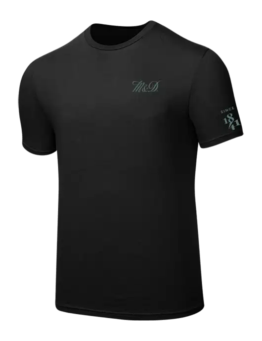 Seriously Soft Black T-Shirt w/M&D Logo, Since 1841 Logo
