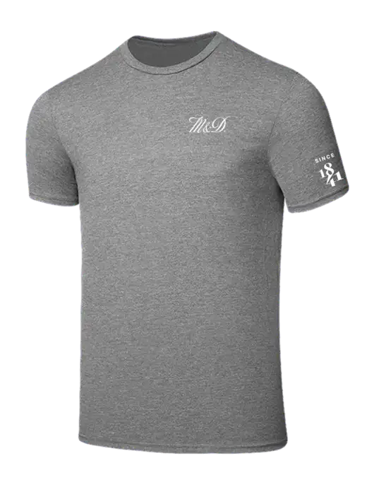 Seriously Soft Grey Frost T-Shirt w/M&D Logo, Since 1841 Logo