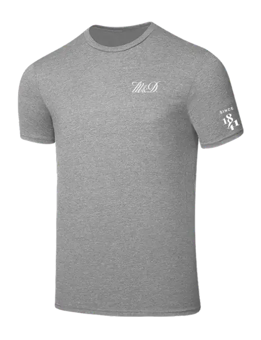 Seriously Soft Light Heather Grey T-Shirt w/M&D Logo, Since 1841 Logo