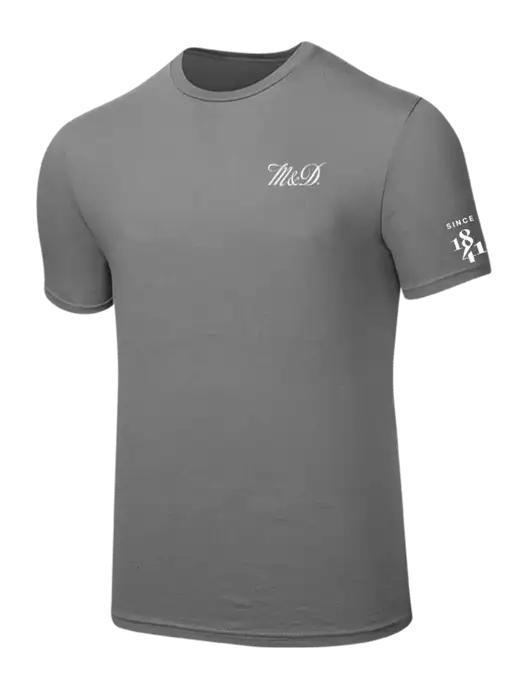 Seriously Soft Medium Grey T-Shirt w/M&D Logo, Since 1841 Logo