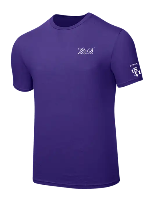 Seriously Soft Purple T-Shirt w/M&D Logo, Since 1841 Logo