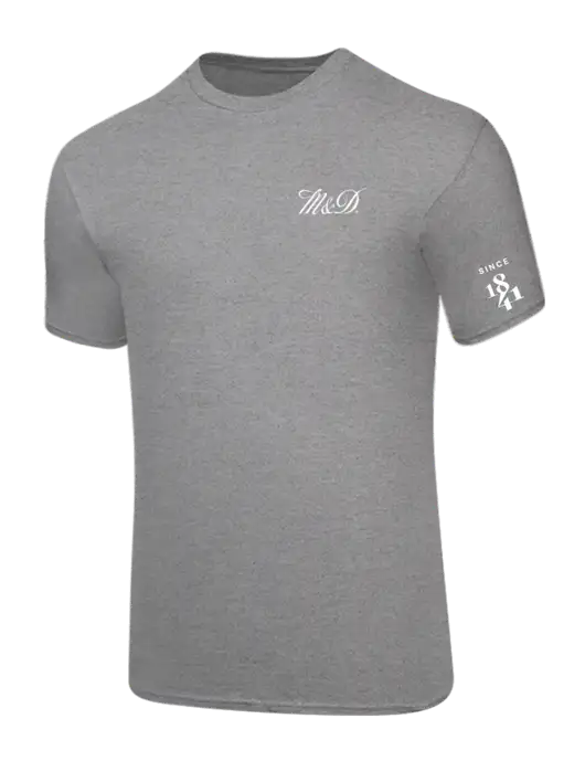 Core Blend Medium Grey Heather T-Shirt w/M&D Logo, Since 1841 Logo
