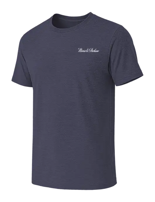 BELLA+CANVAS Heather Navy CVC Short Sleeve Tee w/Morris & Dickson Logo