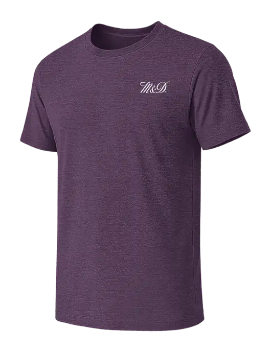 BELLA+CANVAS Heather Purple CVC Short Sleeve Tee w/M&D Logo