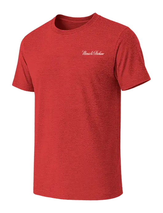 BELLA+CANVAS Heather Red CVC Short Sleeve Tee w/Morris & Dickson Logo