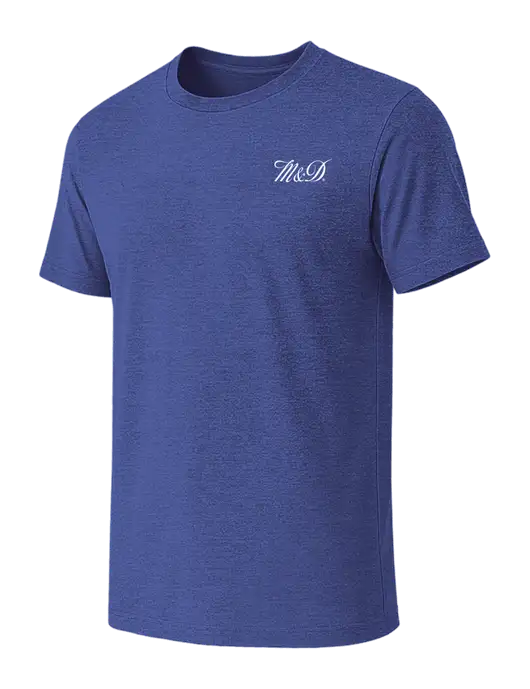 BELLA+CANVAS Heather Royal CVC Short Sleeve Tee w/M&D Logo