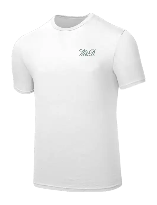 Seriously Soft White T-Shirt w/M&D Logo