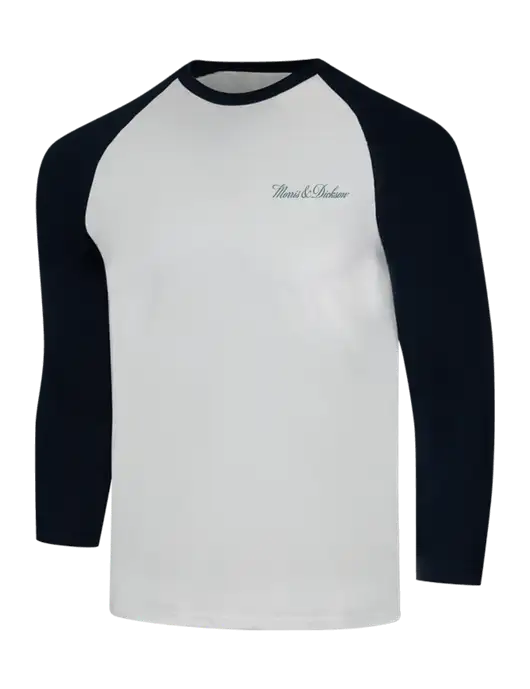 Simply Soft 3/4 Sleeve Black/White Ring Spun Cotton T-Shirt w/Morris & Dickson Logo