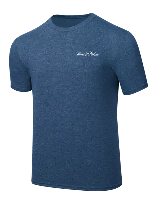 Simply Soft Heathered Navy 4.5oz  Poly/Combed Ring Spun Cotton T-Shirt w/Morris & Dickson Logo