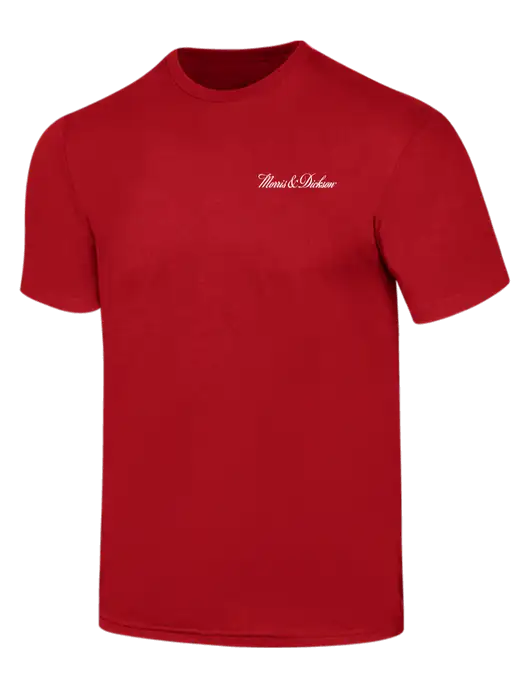Simply Soft Red 4.5oz  Poly/Combed Ring Spun Cotton T-Shirt w/Morris & Dickson Logo