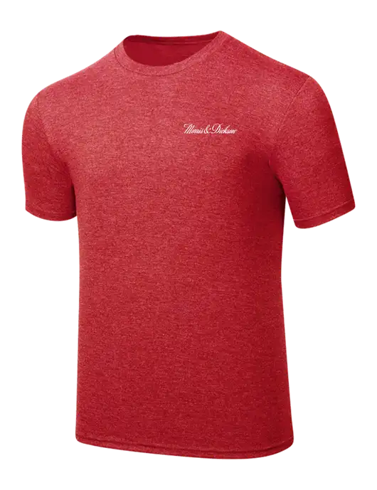 Simply Soft Red Frost 4.5oz  Poly/Combed Ring Spun Cotton T-Shirt w/Morris & Dickson Logo