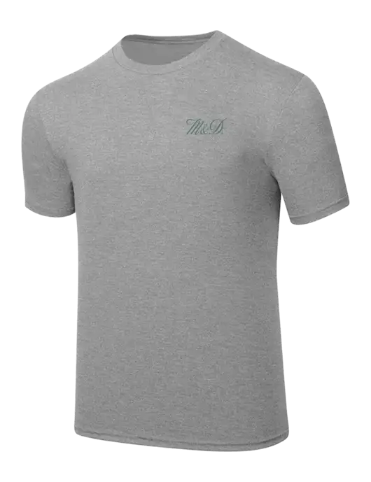Simply Soft Heathered Light Grey 4.5oz  Poly/Combed Ring Spun Cotton T-Shirt w/M&D Logo