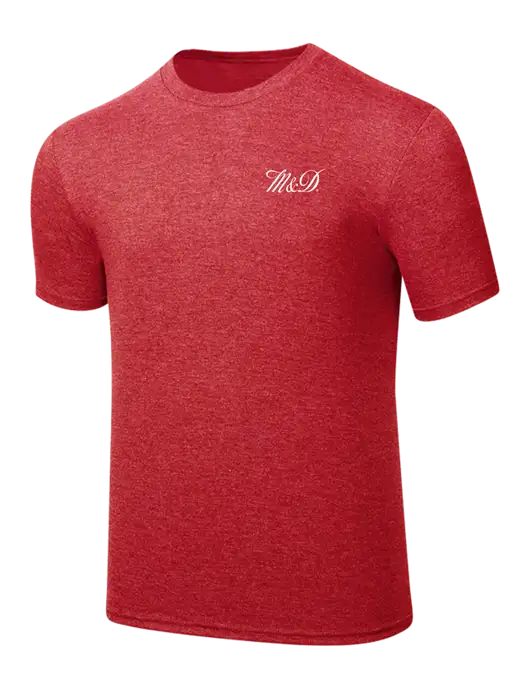 Simply Soft Red Frost 4.5oz  Poly/Combed Ring Spun Cotton T-Shirt w/M&D Logo