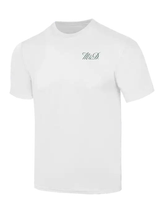 Simply Soft White 4.5oz  Poly/Combed Ring Spun Cotton T-Shirt w/M&D Logo