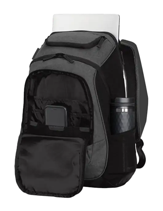 Executive Graphite Heather/Black Laptop Backpack w/Morris & Dickson Logo